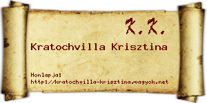 Kratochvilla Krisztina névjegykártya